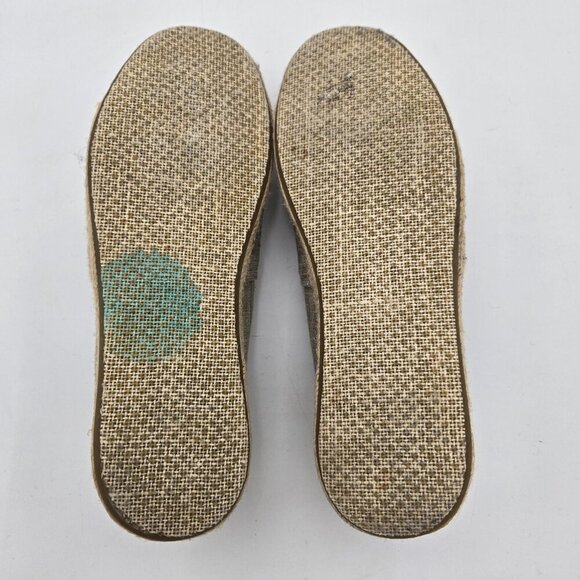 TOMS Shoes Women 8.5 Alpargata Cupsole Slip On Natural Metallic Linen Open Toe - Picture 9 of 9